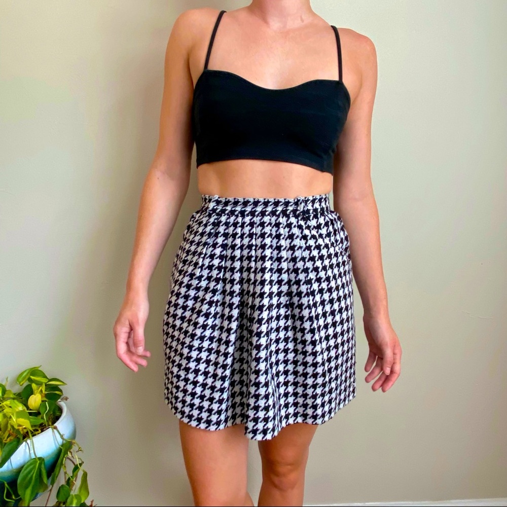 Tweed Houndstooth Skirt